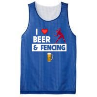 I Love Beer And Fencing Lunge Parry Sword Fighting Ing Gift Mesh Reversible Basketball Jersey Tank