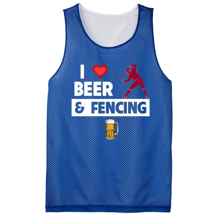 I Love Beer And Fencing Lunge Parry Sword Fighting Ing Gift Mesh Reversible Basketball Jersey Tank