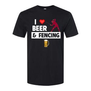 I Love Beer And Fencing Lunge Parry Sword Fighting Ing Gift Softstyle CVC T-Shirt