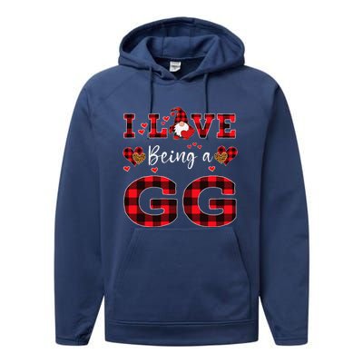 I Love Being A GG Gnome Valentine's Day GG Performance Fleece Hoodie