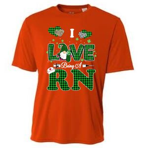 I Love Being Rn St Patricks Day Gnome Nurse Cute Gift Cooling Performance Crew T-Shirt