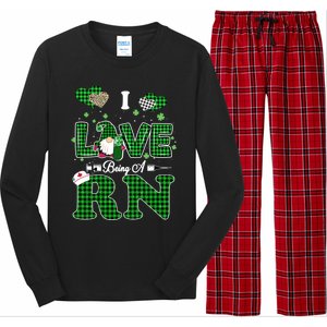 I Love Being Rn St Patricks Day Gnome Nurse Cute Gift Long Sleeve Pajama Set