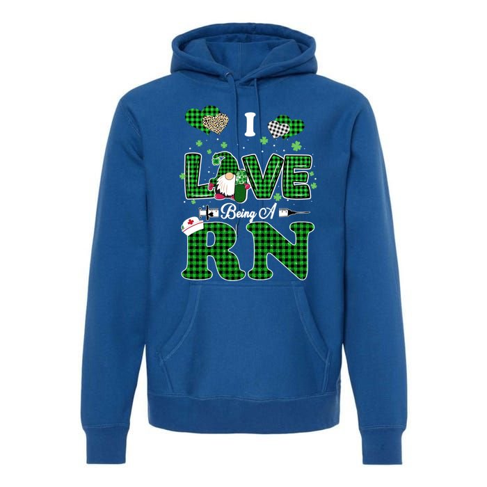 I Love Being Rn St Patricks Day Gnome Nurse Cute Gift Premium Hoodie