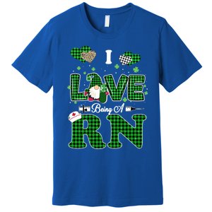 I Love Being Rn St Patricks Day Gnome Nurse Cute Gift Premium T-Shirt