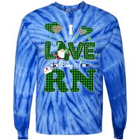 I Love Being Rn St Patricks Day Gnome Nurse Cute Gift Tie-Dye Long Sleeve Shirt