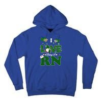 I Love Being Rn St Patricks Day Gnome Nurse Cute Gift Tall Hoodie