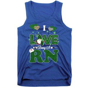 I Love Being Rn St Patricks Day Gnome Nurse Cute Gift Tank Top