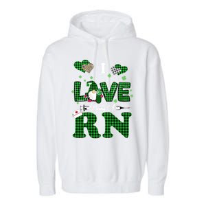 I Love Being Rn St Patricks Day Gnome Nurse Cute Gift Garment-Dyed Fleece Hoodie