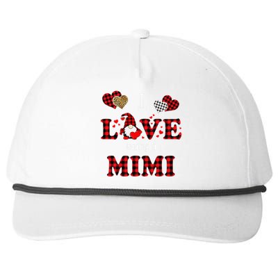 I Love Being A MiMi Gnomes Red Plaid Heart Valentine's Day Snapback Five-Panel Rope Hat