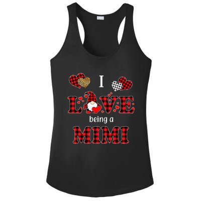 I Love Being A MiMi Gnomes Red Plaid Heart Valentine's Day Ladies PosiCharge Competitor Racerback Tank