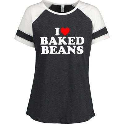 I Love Baked Beans I Heart Baked Beans Enza Ladies Jersey Colorblock Tee