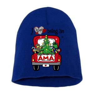 I Love Being An Ama Tree Truck Happy Family New Christmas Gift Short Acrylic Beanie