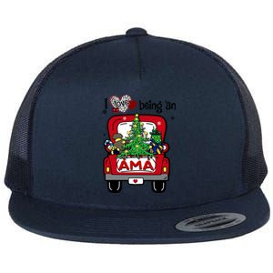 I Love Being An Ama Tree Truck Happy Family New Christmas Gift Flat Bill Trucker Hat