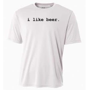 I Like Beer Minimalist Funny Drinking Cooling Performance Crew T-Shirt