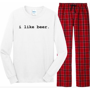 I Like Beer Minimalist Funny Drinking Long Sleeve Pajama Set