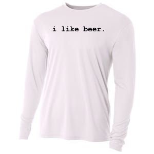 I Like Beer Minimalist Funny Drinking Cooling Performance Long Sleeve Crew