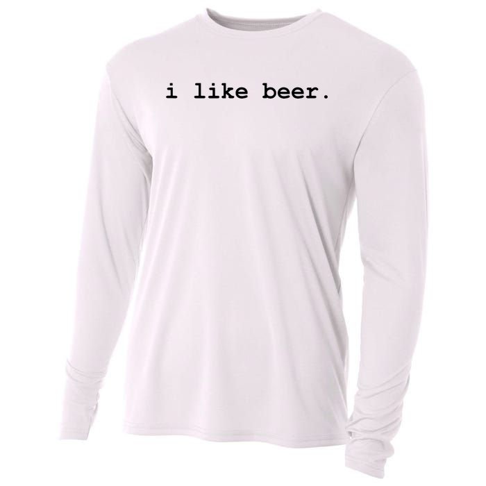 I Like Beer Minimalist Funny Drinking Cooling Performance Long Sleeve Crew