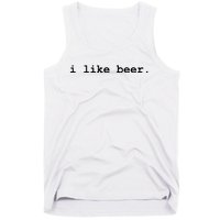 I Like Beer Minimalist Funny Drinking Tank Top