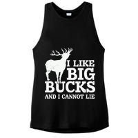 I Like Big Bucks And I Cannot Lie Deer Hunting Ladies PosiCharge Tri-Blend Wicking Tank