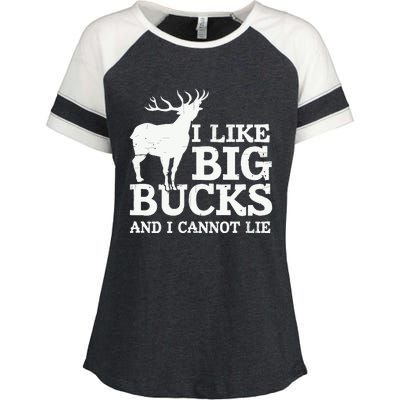 I Like Big Bucks And I Cannot Lie Deer Hunting Enza Ladies Jersey Colorblock Tee