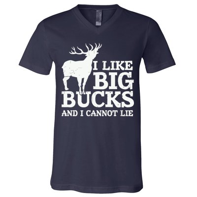 I Like Big Bucks And I Cannot Lie Deer Hunting V-Neck T-Shirt
