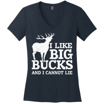 I Like Big Bucks And I Cannot Lie Deer Hunting Women's V-Neck T-Shirt