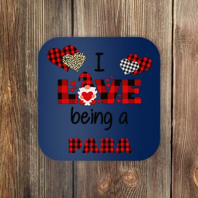 I Love Being A Paraprofessional Flannel Valentine's Day Coaster