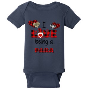 I Love Being A Paraprofessional Flannel Valentine's Day Baby Bodysuit