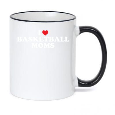 I Love Basketball Moms Funny Design Gift 11oz Black Color Changing Mug