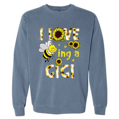 I Love Being A Gigi Sunflower Bee, Mother's Day Garment-Dyed Sweatshirt