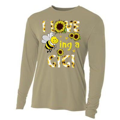 I Love Being A Gigi Sunflower Bee, Mother's Day Cooling Performance Long Sleeve Crew