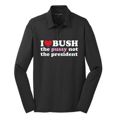 I Love Bush Silk Touch Performance Long Sleeve Polo