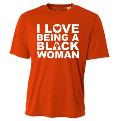 I Love Being A Black Black Fist Gift Cooling Performance Crew T-Shirt