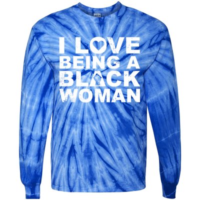 I Love Being A Black Black Fist Gift Tie-Dye Long Sleeve Shirt