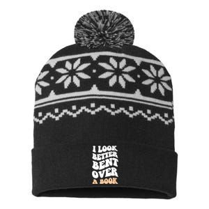 I Look Better Bent Over A Book Funny Saying Groovy Quote USA-Made Snowflake Beanie