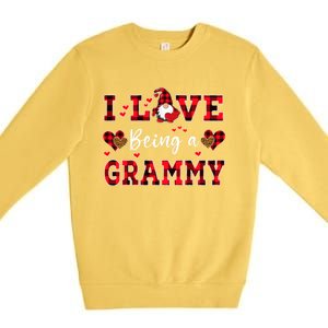 I Love Being A Grammy Gnome Valentine's Day Gift Premium Crewneck Sweatshirt