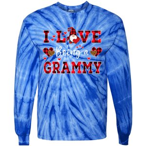 I Love Being A Grammy Gnome Valentine's Day Gift Tie-Dye Long Sleeve Shirt