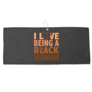 I Love Being A Black African Black History Month Gift Large Microfiber Waffle Golf Towel