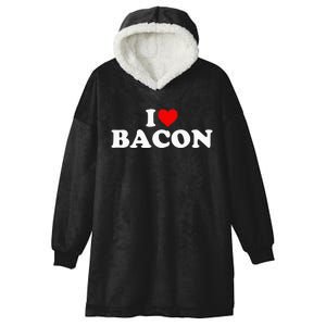 I Love Bacon Heart Hooded Wearable Blanket