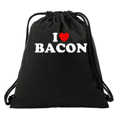 I Love Bacon Heart Drawstring Bag