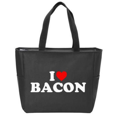 I Love Bacon Heart Zip Tote Bag