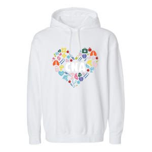 I Love Being A Cna Certified Nurse Heart Medical Assistant Gift Garment-Dyed Fleece Hoodie