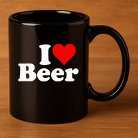 I Love Beer I Heart Beer 11oz C Handle Ceramic Mug