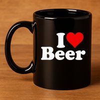 I Love Beer I Heart Beer 11oz C Handle Ceramic Mug
