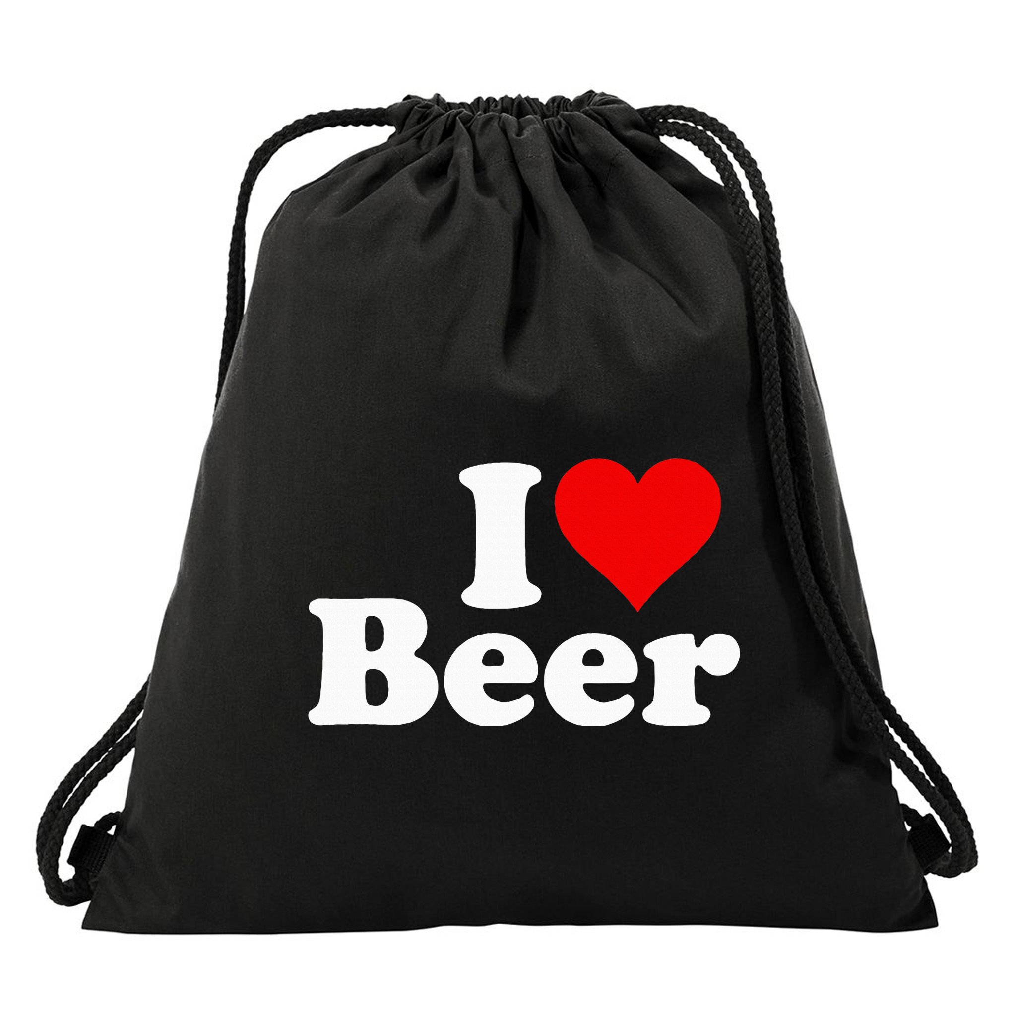 I Love Beer I Heart Beer Drawstring Bag