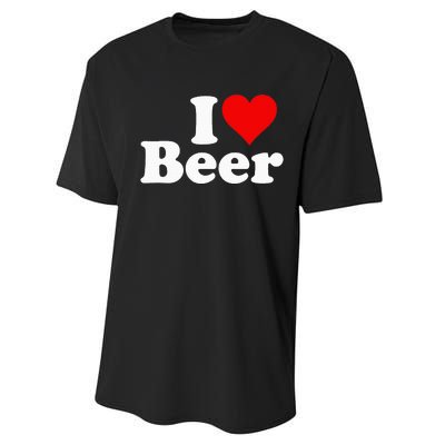 I Love Beer I Heart Beer Performance Sprint T-Shirt