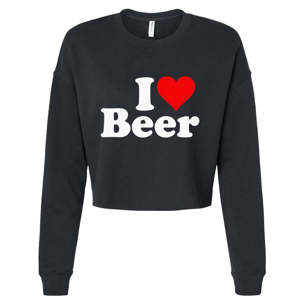 I Love Beer I Heart Beer Cropped Pullover Crew