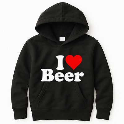 I Love Beer I Heart Beer Kids Hoodie