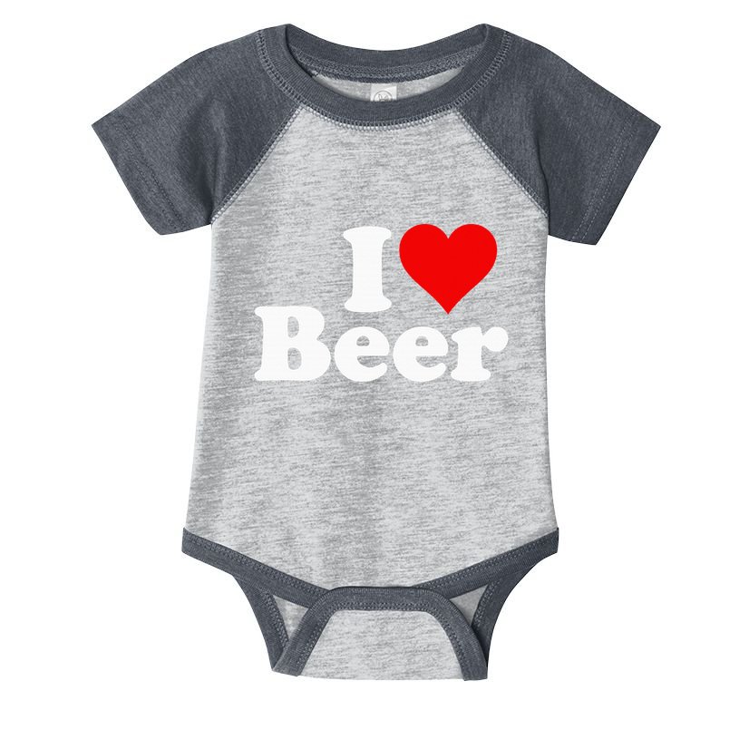 I Love Beer I Heart Beer Infant Baby Jersey Bodysuit