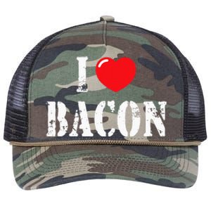 I Love Bacon For Bacon Lover Retro Rope Trucker Hat Cap